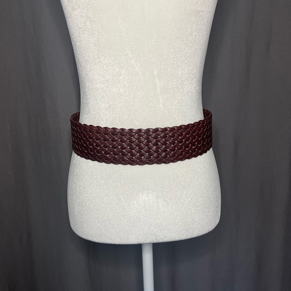 90s Vintage Brown Braided Leather Belt - Picture 4 of 5